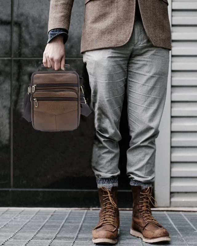 Thumbnail 6 de Realmark men’s genuine leather cross body shoulder bag (small messenger satchel)