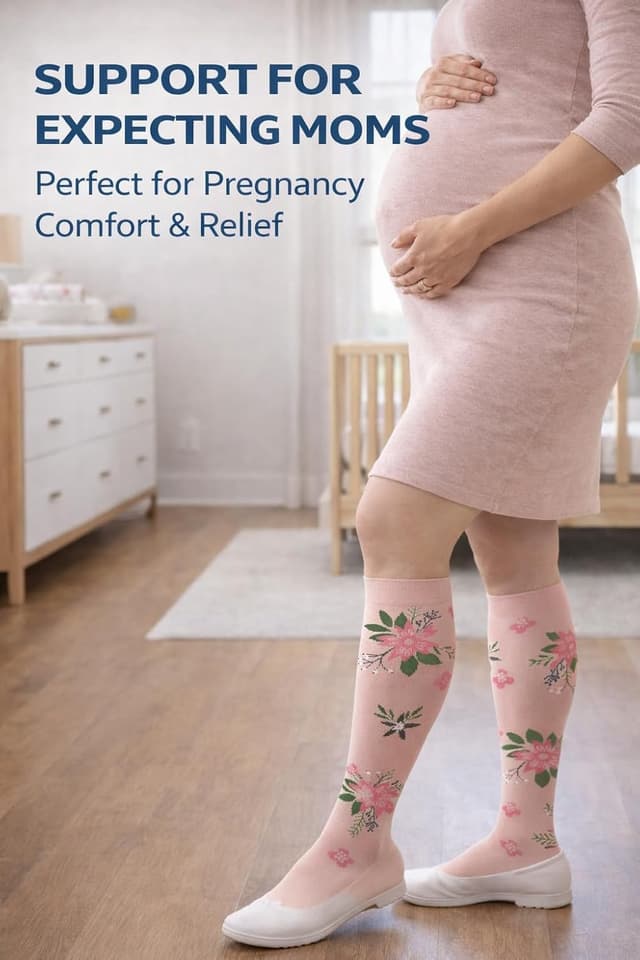 Detalle 2 de Aoliks Medical Compression Socks (Knee High) for Women & Men—Support for Running, Nurses, and Travel