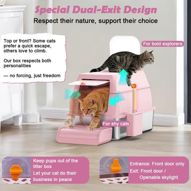 Detalle 2 de Stainless Steel Cat Litter Box XL 59.4 cm