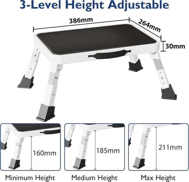 Detalle 2 de BONTEC Sgabello pieghevole regolabile 3 livelli