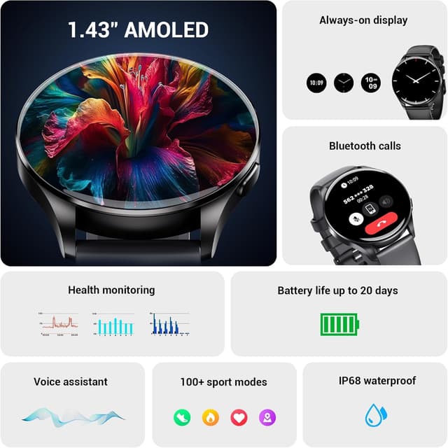 Detalle 2 de Smart watch with 1.43in AMOLED display