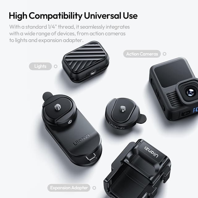 Detalle 2 de ULANZI CK01 Cka Schnellwechsel-Basisset für Action-Kameras (1/4-Zoll) – Schnellwechselplatte & Set