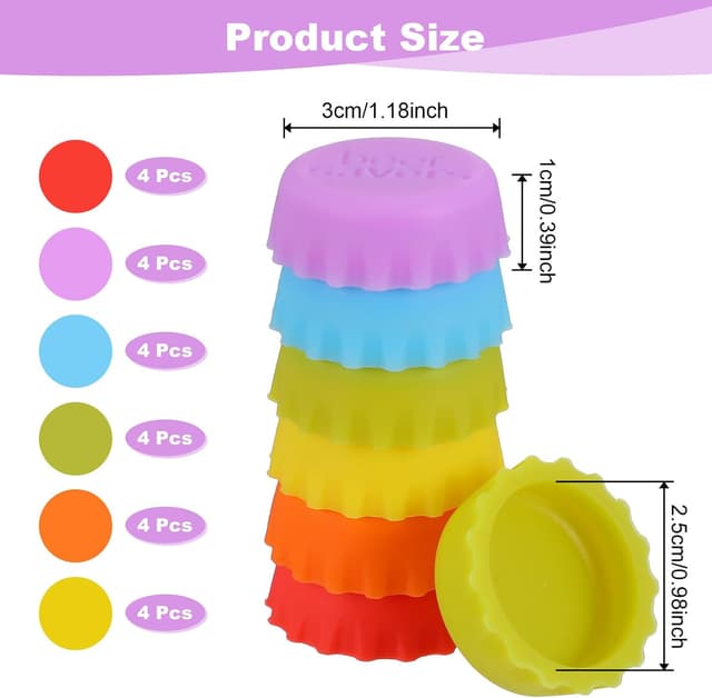 Thumbnail 2 de Classicseali 24 Stück Kronkorken Silikon 2,5 cm 🍺