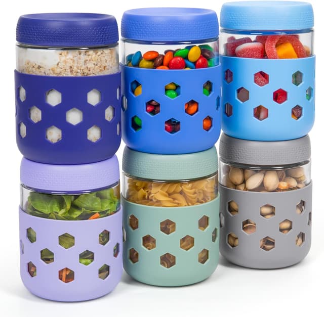 Imagen de Gemice 16oz Mason Jars 6-Pack for Meal Prep 🍯 en OfertitasTOP
