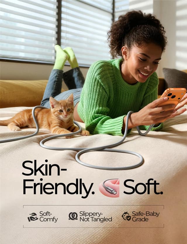 Detalle 2 de LISEN USB C Cable 100W 10ft fast charging