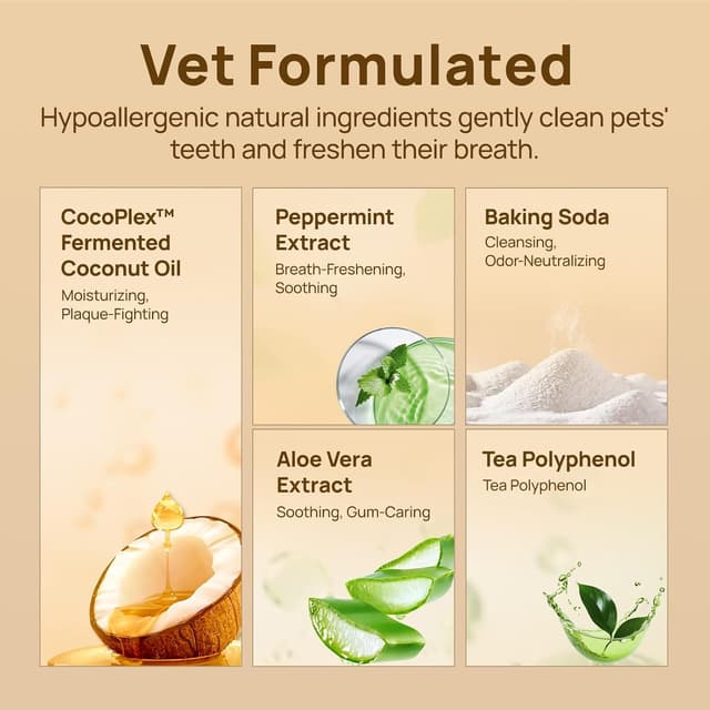 Detalle 2 de HICC PET Dental Finger Wipes for Dogs & Cats – Toothbrush-free plaque & tartar remover wipes with coconut oil