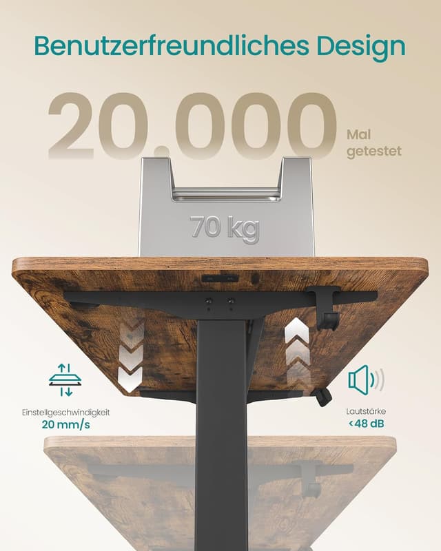 Thumbnail 6 de SONGMICS LSD130KD01 höhenverstellbarer Schreibtisch 100×60 cm