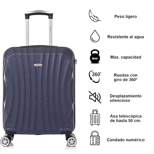 Detalle 2 de RAYKONG maleta de cabina ABS 55x40x20 cm (20 pulgadas, 40L) azul marino