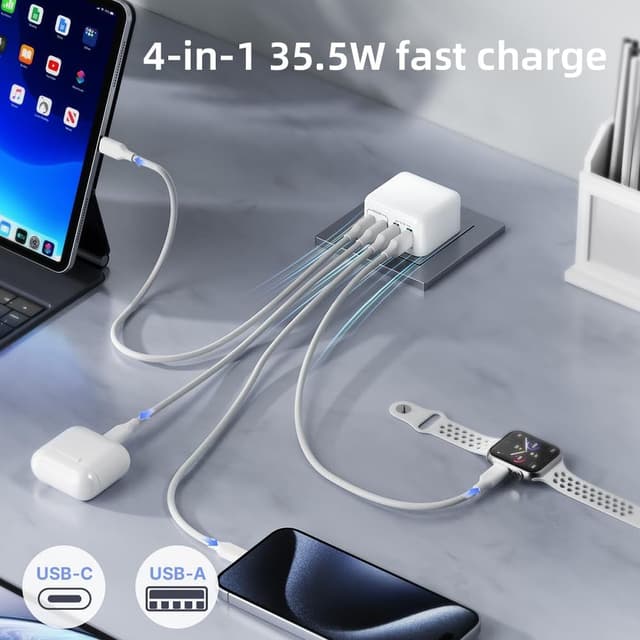 Detalle 2 de USB C Multi Charger 4‑Port for Phones