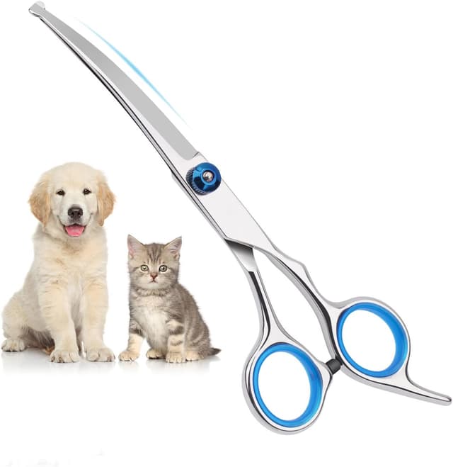 Detalle de Gebogene Fellschere für Hunde und Katzen ✂