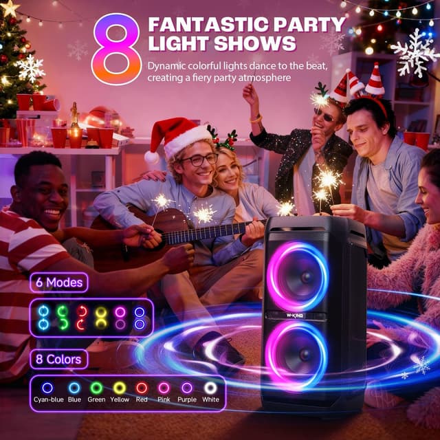 Thumbnail 6 de W-KING 240W Bluetooth Lautsprecher — 115 dB Bass 🔊