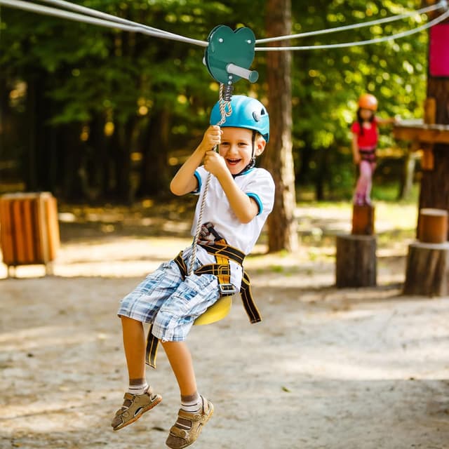 Detalle 2 de Outsunny Kits de tyroliennes pour Enfants 6-10 Ans