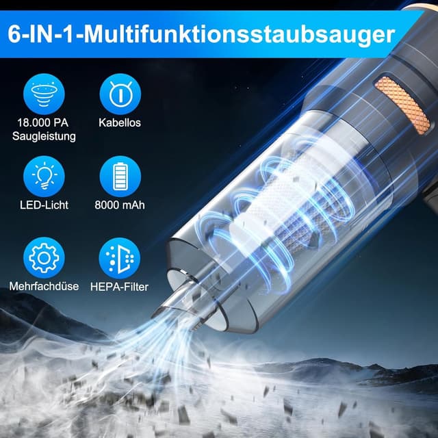 Detalle 2 de Fwiull Aspirapolvere per auto 18000PA con 3 velocità