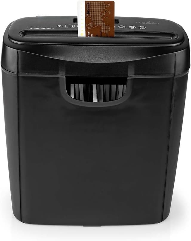 Detalle de Distruggi documenti Nedis da 6 fogli A4 (10 l) Standard DIN 2-190 W, nero