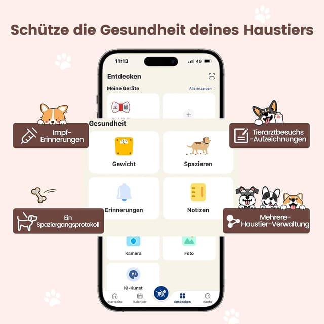 Detalle de PawView personalisierte QR-Code & NFC Silikon-Hundemarke wasserdicht – geräuschloser Klickverschluss