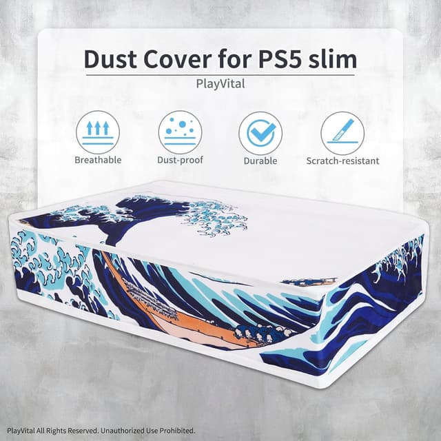 Detalle 2 de Playvital Horizontal Dust Cover for PS5 Slim Digital Edition 🛡