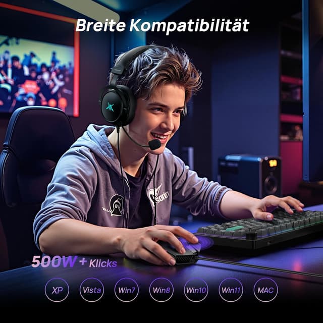 Thumbnail 6 de TECKNET kabelgebundene Gaming-Maus (12800 DPI, 8 programmierbare Tasten, 13 RGB) für Rechtshänder