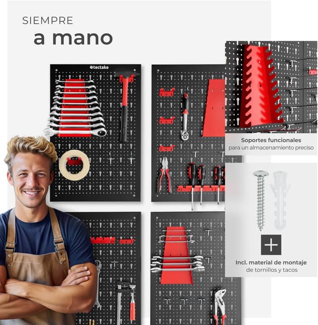 Thumbnail 2 de tectake Organizador de Herramientas 4 Tableros