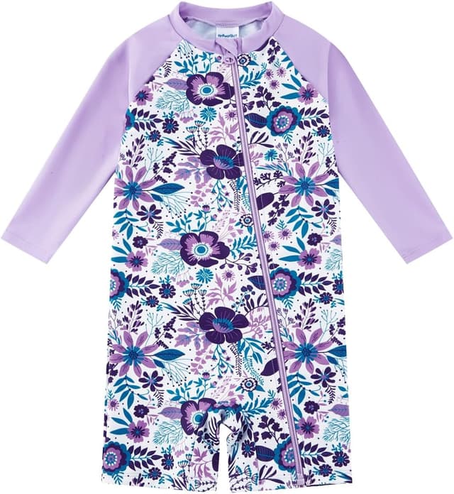 Detalle de upandfast UPF 50+ toddler rashguard swimsuit with full-length zipper (baby girl/boy)