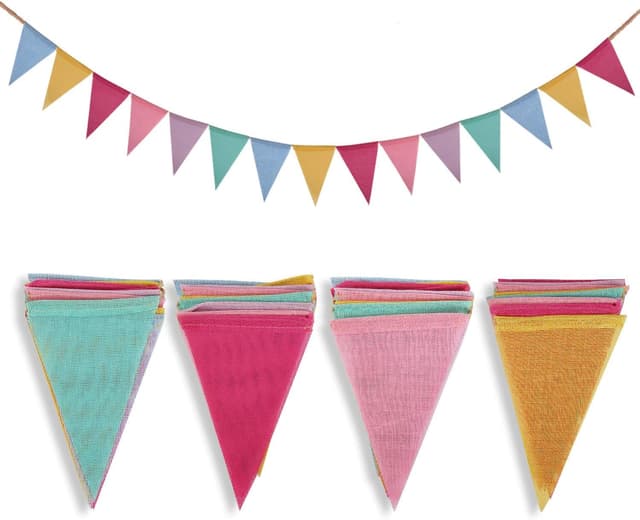 Detalle de Crislove Wimpelkette 5M Mehrfarbig Dreieck-Flaggen