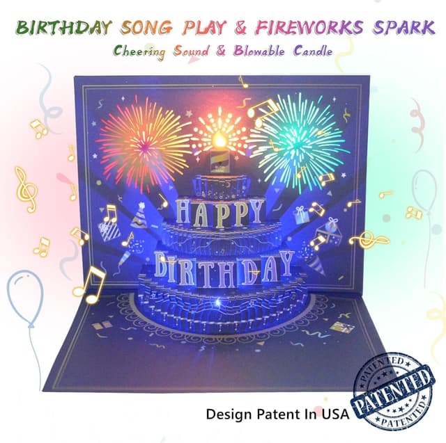 Thumbnail 3 de WUJUN Birthday Card 3D Pop Up with Light