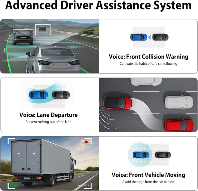 Detalle 2 de 10.26" Wireless CarPlay & Android Auto Screen with 4K Dash Cam, Reversing Camera and ADAS