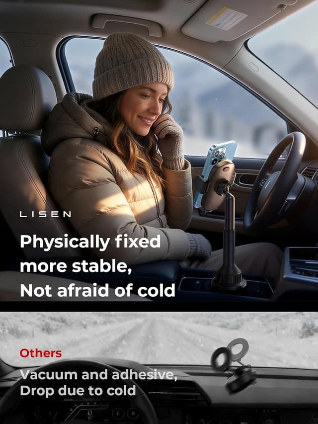 Detalle 2 de LISEN Cup Holder Phone Mount 360° for iPhone 17 Pro Max