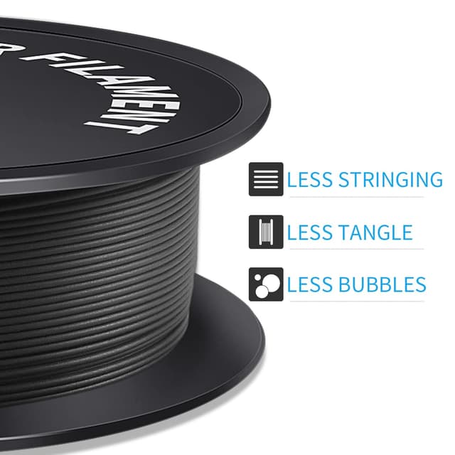 Detalle 2 de GEEETECH Matte PLA Filament (1 kg Spule) – 1,75 mm, Genauigkeit +/- 0,03 mm in Schwarz