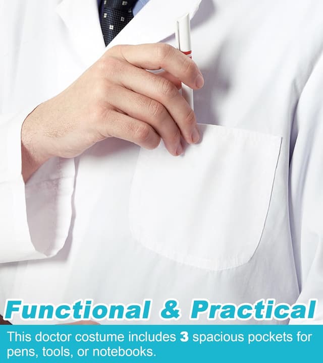 Thumbnail 2 de Snwquik Lab Coat Unisex 3 Pockets 🥼