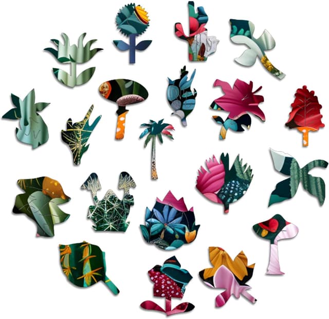 Detalle de Puzzle in legno 100% sostenibile Iconic Puzzles – Bosco Incantato, taglia M da 350 pezzi