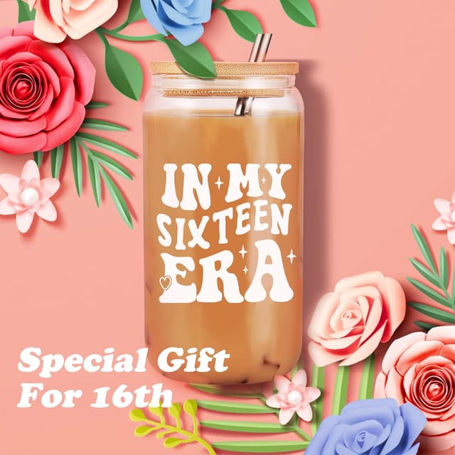 Detalle de VivaJoy 16th Birthday Girls Travel Mug – Personalised Coke Cup Gift for Daughter, Niece, Best Friend, Sister or Girlfriend