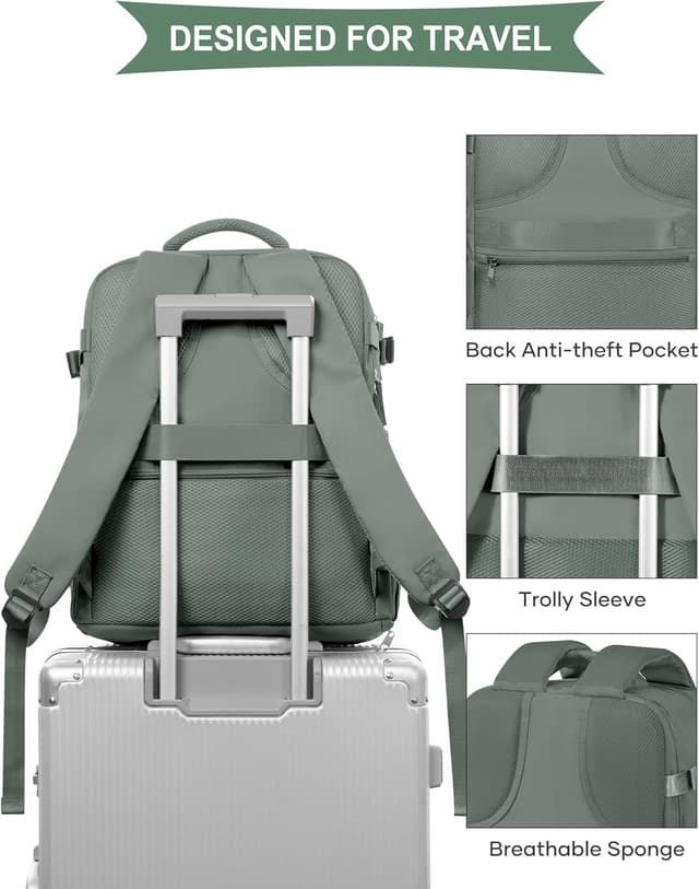 Thumbnail 6 de SZLX großer Reiserucksack Damen/Herren (40 x 30 x 20 cm) mit Schuhfach & wasserdichter Tasche – Ryanair/Wizz Air Handgepäck