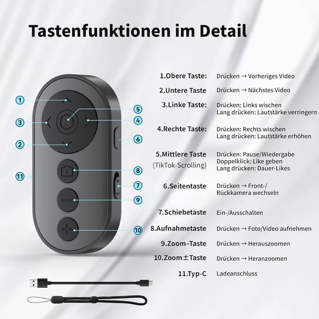 Thumbnail 6 de VYVIYON Kamera-Fernauslöser Bluetooth