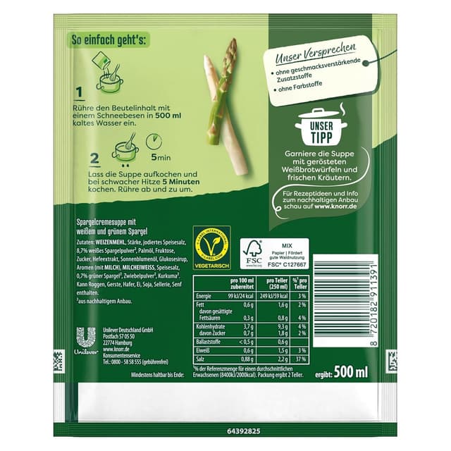 Thumbnail 1 de Knorr Feinschmecker Spargel Suppe 500 ml