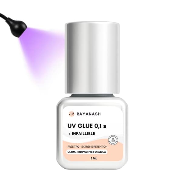 Detalle de Colle UV pour extensions de cils — séchage en 0,1 seconde, étanche jusqu’à la chute des cils (5 ml, transparent black)