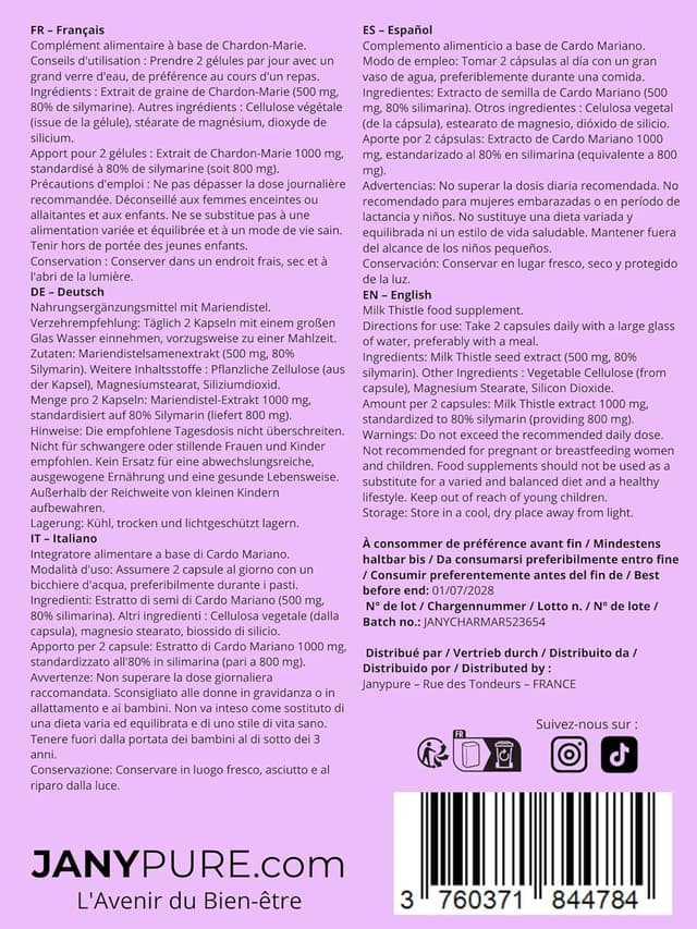 Thumbnail 6 de Complexe Chardon-Marie 1000 mg foie