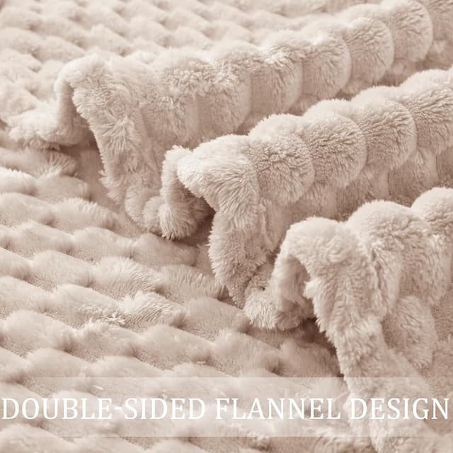 Detalle de Exclusivo Mezcla fleece throw blanket for couch (extra large, 127x178 CM) – soft plush sofa throw