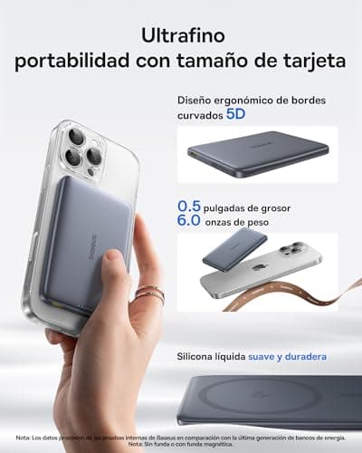 Detalle 2 de Baseus Picogo AM41 Power Bank 10000mAh, Carga Inalámbrica ⚡