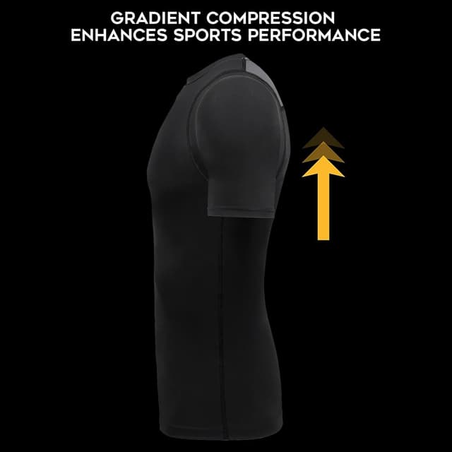 Detalle de AMZSPORT Haut de compression homme à manches courtes (couche de base) pour sport