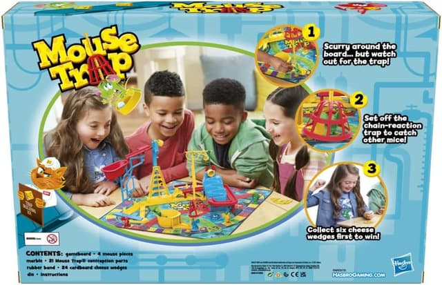 Detalle de Hasbro Gaming Mouse Trap Board Game (for Kids 6+), Multicolour – Classic action & chain-reaction fun for 2–4 players
