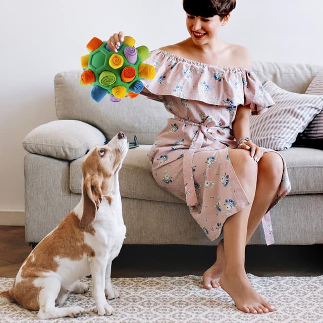 Thumbnail 6 de Larimuer Schnüffelball für Hunde – tragbares Schnüffelspielzeug im Schnüffelteppich-Format (Grün & Regenbogen)