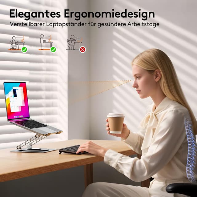 Thumbnail 4 de TECKNET 360° Laptop Ständer Höhenverstellbar