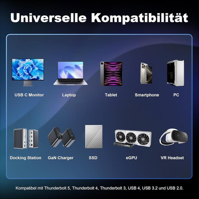 Thumbnail 6 de ZIKNYDO USB C Kabel 2 m mit 20 Gbps