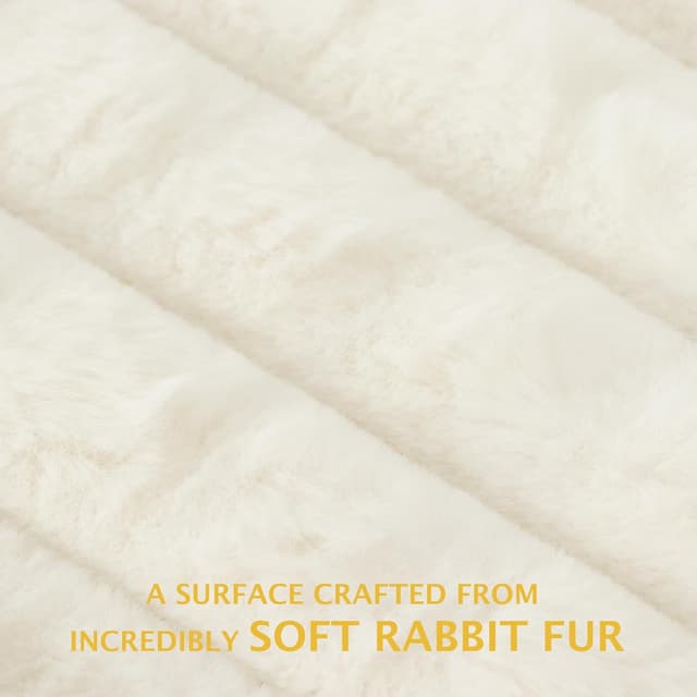 Detalle de BVAGSS Flauschiges orthopädisches Hundebett XH082 (75x50 cm, weiß) – waschbar & rutschfest