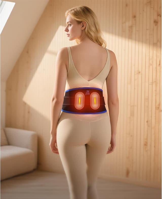 Detalle de BOB AND BRAD ThermoRed kabelloser Infrarot-Wärmegürtel mit Rotlicht, Vibration und Massagefunktion