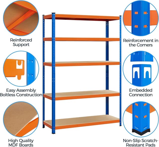 Thumbnail 5 de Yaheetech estantería metálica 180x120x45cm