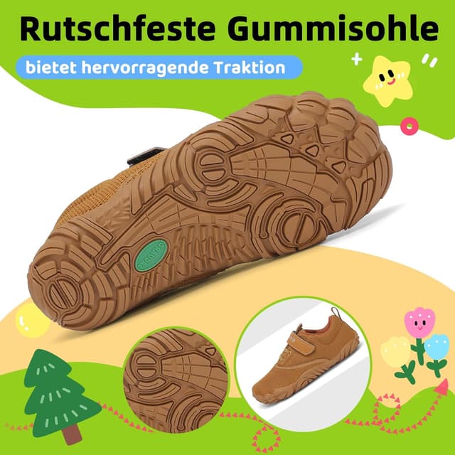 Detalle de SAGUARO Kinder Barfußschuhe leicht & rutschfest mit Klettverschluss (Gr. 24–36)