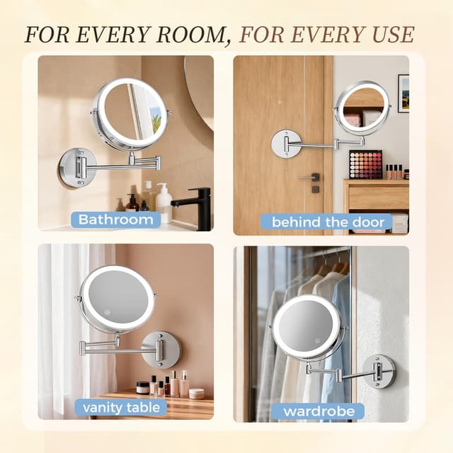 Thumbnail 5 de Rocollos 8 Inch LED Wall Makeup Mirror 2000mAh