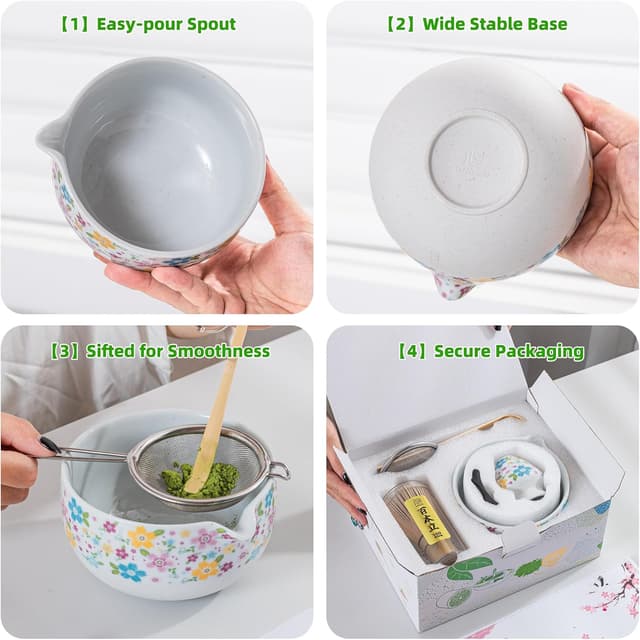 Detalle 2 de TEANAGOO set matcha 7 pezzi, chawan da 510 ml