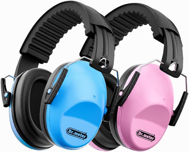 Detalle de Dr.meter Kids Ear Defenders (SNR 27.4dB) – Noise Cancelling Hearing Protection for Autism Sensory + Fireworks/Monster Trucks, Adjustable Headband